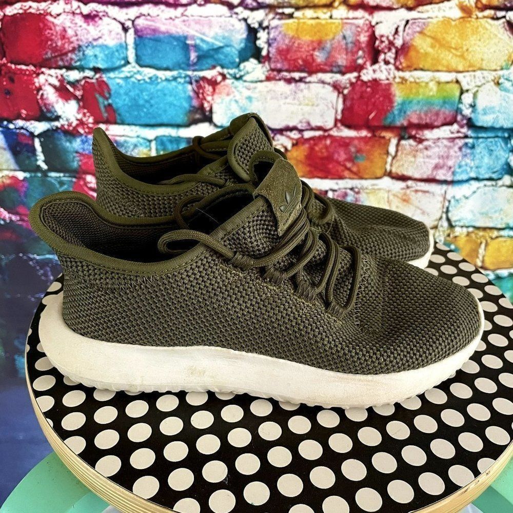 Adidas Originals Tubular Shadow Knit J Green Youth Sneakers shoes AC7017 size 5
